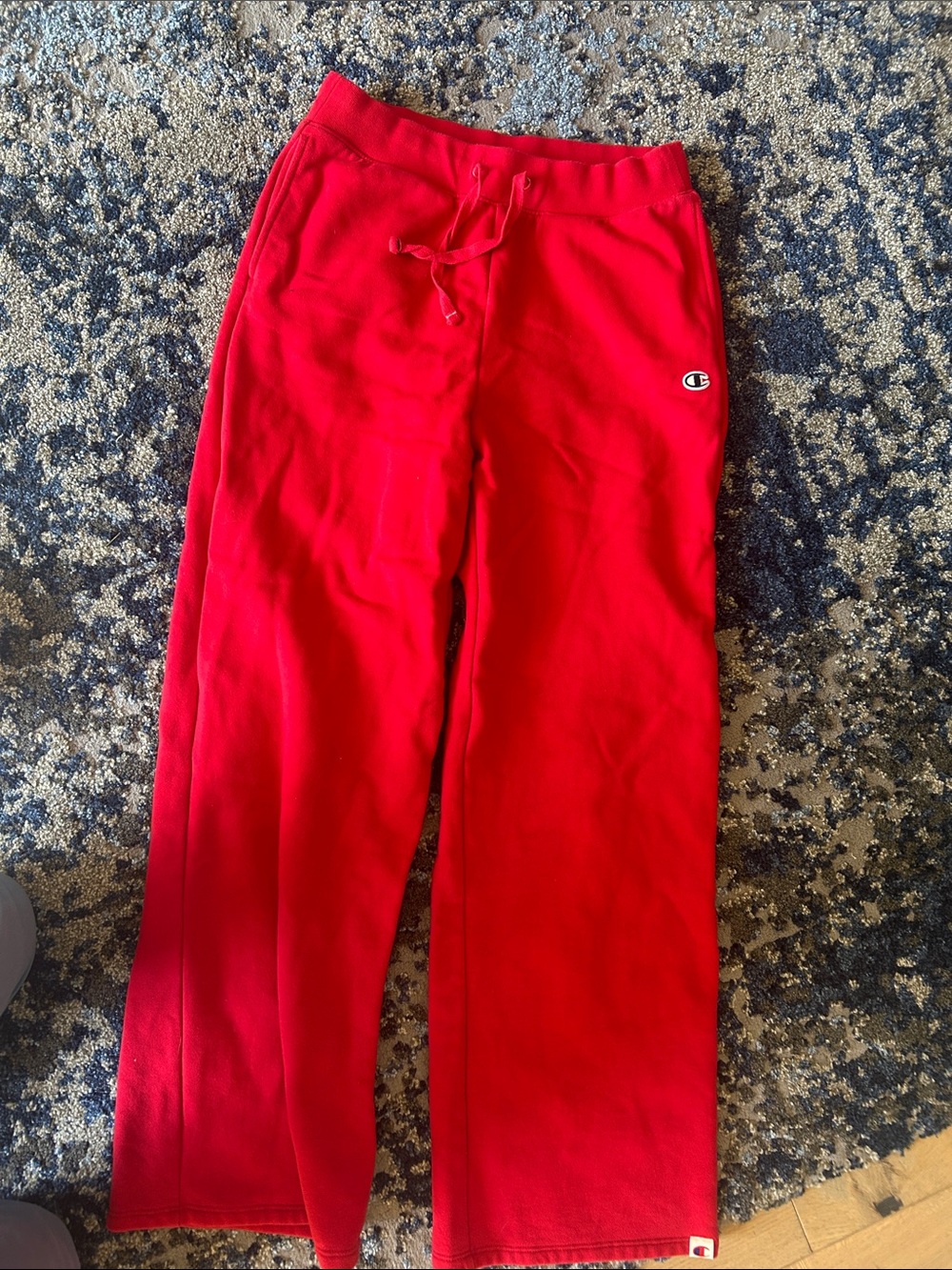 Champion Red Fleece Joggers with Logo